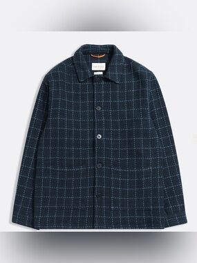 NWT FAR AFIELD Bisset Navy Windowpane Jacket